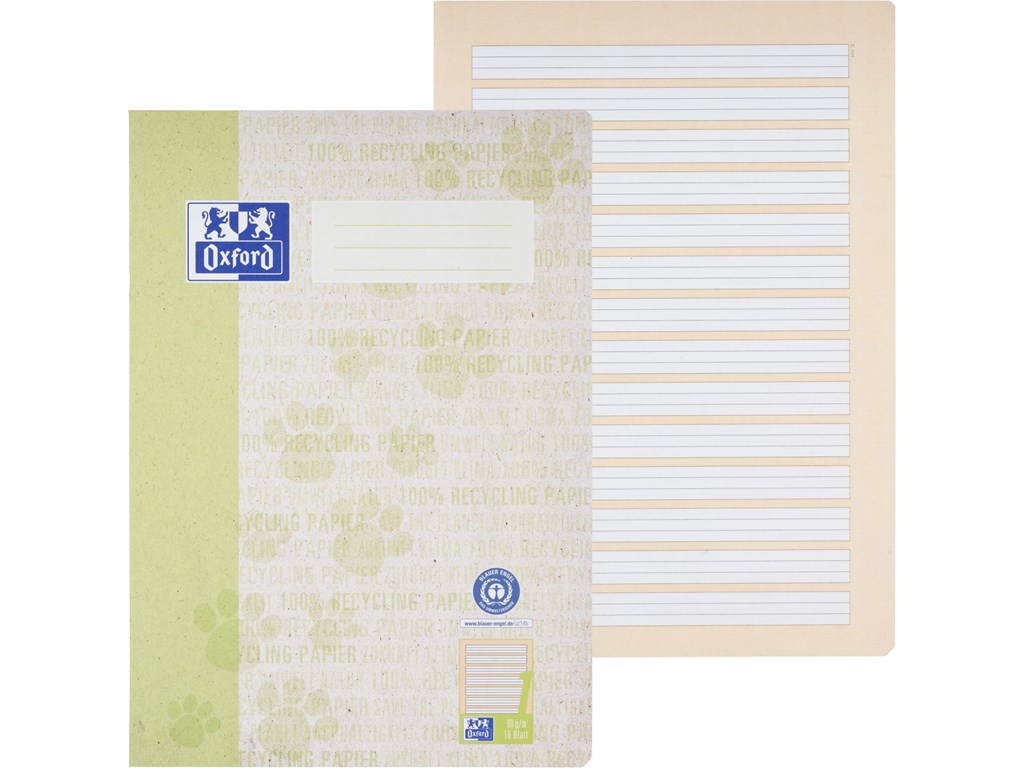 OXFORD 400159463 - Oxford Recycling Schulheft A4, 16 Blatt