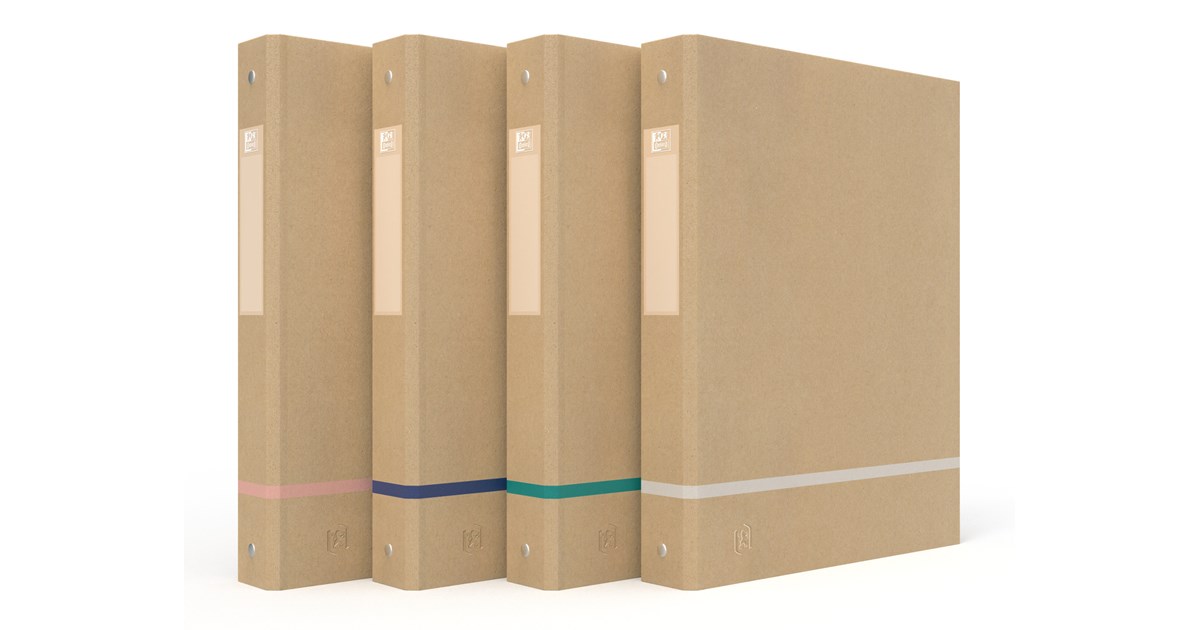 Classeur à Levier Oxford Touareg A4 80mm Carton Naturel/blanc