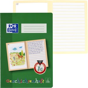 OXFORD Schule Geschichtenheft A4, 16 Blatt, Lineatur 1G, Optik Paper®