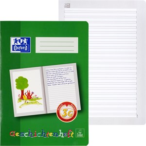 OXFORD Schule Geschichtenheft A4, 16 Blatt, Lineatur 3G