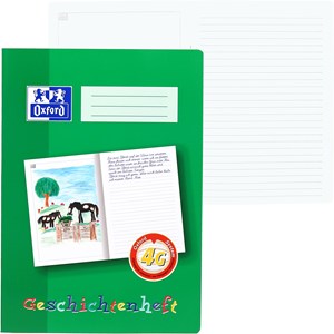 OXFORD Schule Geschichtenheft A4, 16 Blatt, Lineatur 4G, Optik Paper®