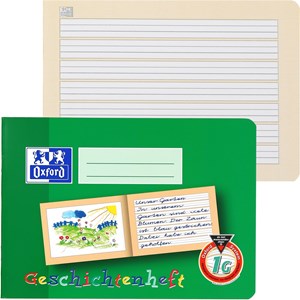 OXFORD Schule Geschichtenheft A5 quer, 16 Blatt, Lineatur 1G