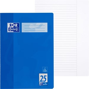 OXFORD Schule Schulheft A4, 16 Blatt, Lineatur 25 (liniert mit Rand rechts)