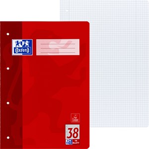 OXFORD Schule Schulheft A4, 16 Blatt, Lineatur 38 (kariert mit Rand links und rechts), Optik Paper®, 4fach gelocht