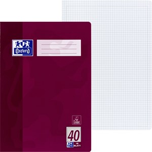 OXFORD Schule Schulheft A4, 16 Blatt, Lineatur 40 (kariert 5 mm mit Rahmen), Optik Paper®