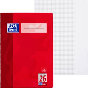 OXFORD Schule Schulheft A4, 32 Blatt, Lineatur 26 (kariert mit Rand rechts)