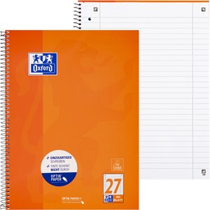 OXFORD Schule Collegeblock A4+ (220 x 295 mm), 80 Blatt, liniert mit Rand links und rechts