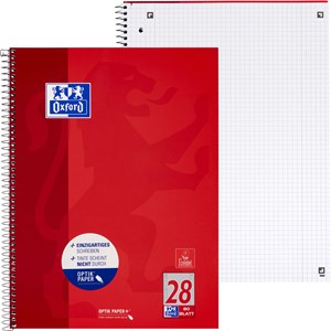 OXFORD Schule Collegeblock A4+ (220 x 295 mm), 80 Blatt, kariert mit Rand links und rechts
