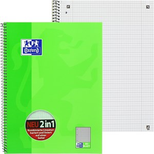 OXFORD Schule Collegeblock A4+ (220 x 295 mm), 80 Blatt, kariert/liniert