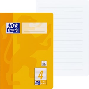 OXFORD Schule Schulheft A5, 16 Blatt, Lineatur 4 (liniert), Optik Paper®