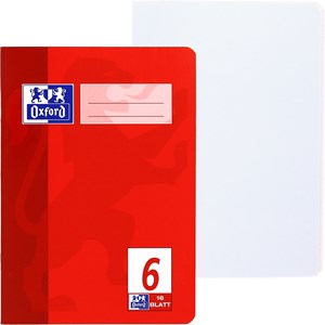 OXFORD Schule Schulheft A5, 16 Blatt, Lineatur 6 (blanko), Optik Paper®