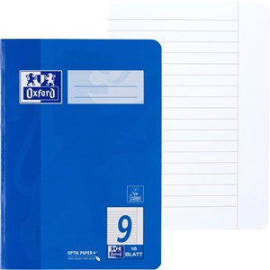 OXFORD Schule Schulheft A5, 16 Blatt, Lineatur 9 (liniert mit Rand rechts), Optik Paper®