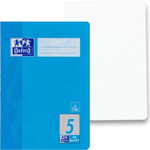 OXFORD Schule Schulheft A5, 32 Blatt, Lineatur 5,(kariert 5 mm) Optik Paper®