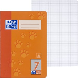OXFORD Schule Schulheft A5, 32 Blatt, Lineatur 7 (kariert 7 mm), Optik Paper®