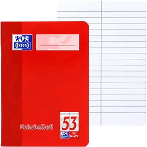 OXFORD Schule Vokabelheft A6, 32 Blatt, Lineatur 53, Optik Paper®