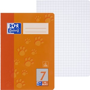 OXFORD Schule Schulheft A5, 16 Blatt, Lineatur 7 (kariert 7 mm)
