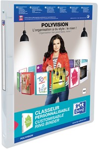 Oxford Ringbuch polyvision A4, 4 Ringe (Durchmesser 16 mm), Rückenbreite 20 mm, farblos