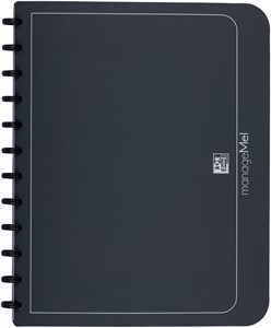 Oxford manageMe! Ringmappe mit vario-zipp-Prinzip, mit 25 Hüllen, Ring-Durchmesser 21 mm, anthrazit