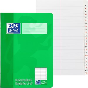 Oxford Schule Vokabelheft mit Register A5, 48 Blatt, mit Register A-Z