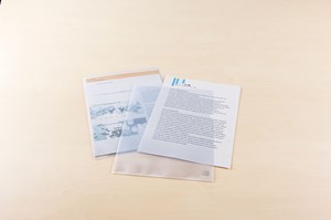 Oxford Sichthüllen Standard A4, PP, 0,12 mm, genarbt, oben und rechts offen, mit Griffloch, 100 Stück im Karton