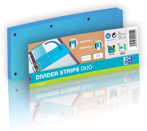 Oxford TRENNSTREIFEN Duo 240x105mm Karton 160G BLAU, 60 Stück