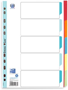 Oxford REGISTER 230g Karton, A4, 5-teilig blanko, farbig