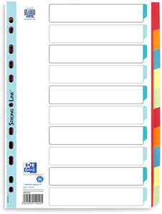 Oxford REGISTER 230g Karton, A4, 10-teilig blanko, farbig