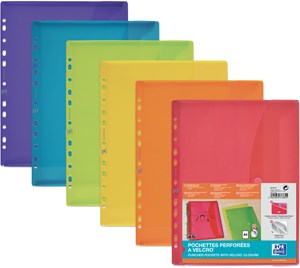 Oxford Dokumententaschen, DIN A4, PP, transluzent, sortiert, 6er Pack