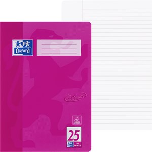 Oxford Touch Schulheft A4 16 Blatt L. 25, Pink, 16 Blatt Optik Paper, abgerundete Ecken