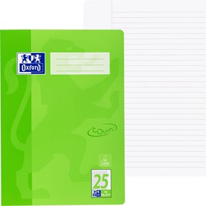 Oxford Touch Schulheft A4 16 Blatt L. 25, Grasgrün, 16 Blatt Optik Paper, abgerundete Ecken