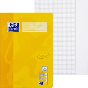 Oxford Touch Schulheft A4 16 Blatt L. 26, Gelb, 16 Blatt Optik Paper, abgerundete Ecken