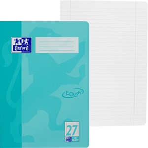 Oxford Touch Schulheft A4 16 Blatt L. 27, Aqua, 16 Blatt Optik Paper, abgerundete Ecken