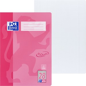 Oxford Touch Schulheft A4 16 Blatt L. 28, Rosa, 16 Blatt Optik Paper, abgerundete Ecken