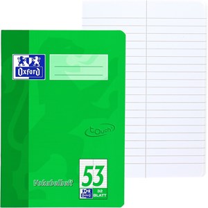 Oxford TOUCH A5 Vokabelheft, Lineatur 53 (2 Spalten), 32 Blatt, Optik Paper®, geheftet, grün