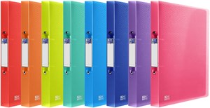 Oxford URBAN Ringbuch, DIN A4, Rückenbreite 40 mm, 2 Ringe, PP, transluzent, sortiert, 10er Pack
