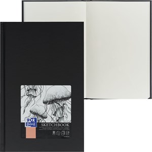 Oxford Sketchbook A5, Fadenheftung, Hardcover, 96 Blatt 100g, schwarz