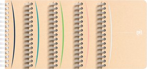 Oxford Touareg Spiralbuch 9x14 cm, Doppelspirale, 90 Blatt, 5mm kariert, Optik Paper 100% recycled, farblich sortiert, 10er Pack
