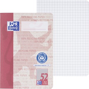 Oxford Recycling Oktavheft A6, 32 Blatt, Lineatur 52 (kariert), Optik Paper®