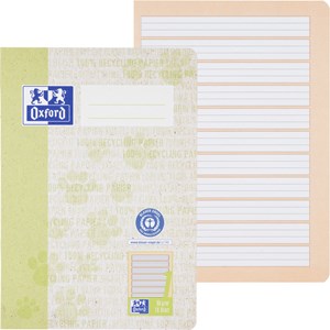 Oxford Recycling Schulheft A5, 16 Blatt, Lineatur 1, Optik Paper®