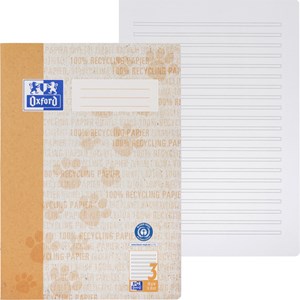 Oxford Recycling Schulheft A4, 16 Blatt, Lineatur 3, Optik Paper®
