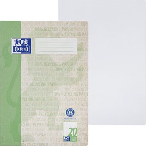 Oxford Recycling Schulheft A4, 16 Blatt, Lineatur 20 (blanko), Optik Paper®
