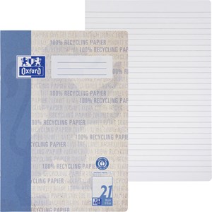 Oxford Recycling Schulheft A4, 16 Blatt, Lineatur 21 (liniert), Optik Paper®