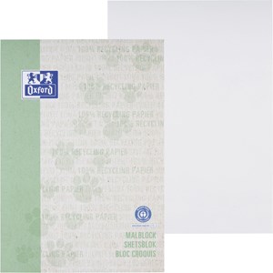 Oxford Recycling Malblock A4, 100 Blatt, blanko, Optik Paper®