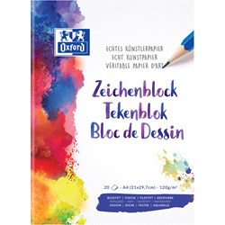 OXFORD Schule Zeichenblock A4, 20 Blatt, blanko, 120 g