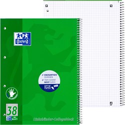 OXFORD Schule Collegeblock A4+ (220 x 295 mm) für Linkshänder, 80 Blatt, kariert mit Rand links und rechts