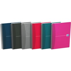 Oxford Office Spiralbuch Essentials A5, kariert 5 mm, 90 Blatt, ohne Mikroperforation, 5er-Pack
