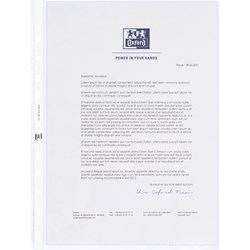Oxford ELBA Prospekthüllen Premium A4, PP 0,12 mm, genarbt, oben und links offen, 100 Stück