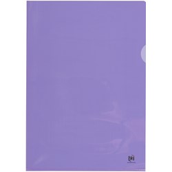 Oxford Sichthüllen Premium farbig A4, PVC, 0,15 mm, glasklar, oben und rechts offen, mit Griffloch, 25 Stück im Beutel, violett