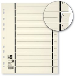 Oxford Trennblatt A4 mit Perforation, aus 230 g Kraftkarton (RC), chamois