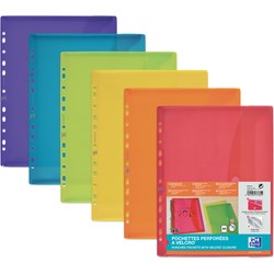 Oxford Dokumententaschen, DIN A4, PP, transluzent, sortiert, 6er Pack